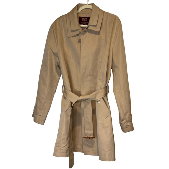 Hickey Freeman Lined Cotton/Linen Coat Khaki Size L Quiet Luxury Classic Preppy - Picture 1 of 16